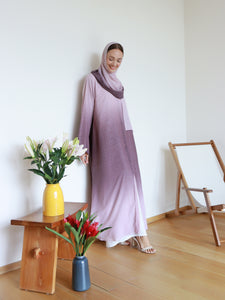 Najma Ombre Abaya 2.0 in Pale Plum