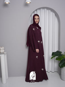 Qalisha Abaya in Maroon￼