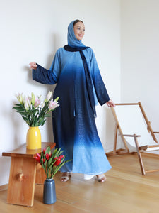 Najma Ombre Abaya 2.0 in Royal Blue