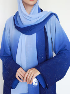 Najma Ombre Abaya in Royal Blue