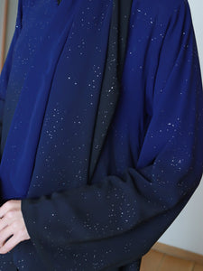 Najma Ombre Abaya in Blue & Black