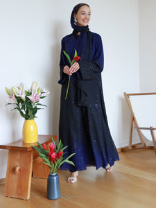 Najma Ombre Abaya in Blue & Black