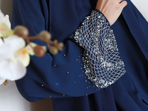 Nuhaa Abaya in Navy Blue