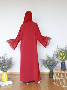 Zakiyya Abaya in Ruby Red