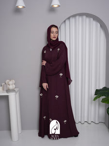 Qalisha Abaya in Maroon￼