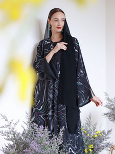 Keisha Printed Chiffon Abaya