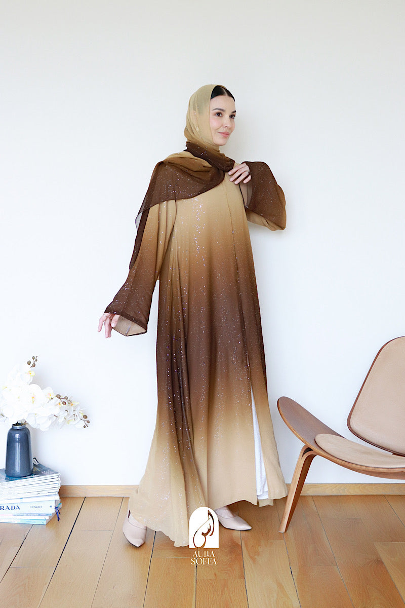 Najma Ombre Abaya in Caramel