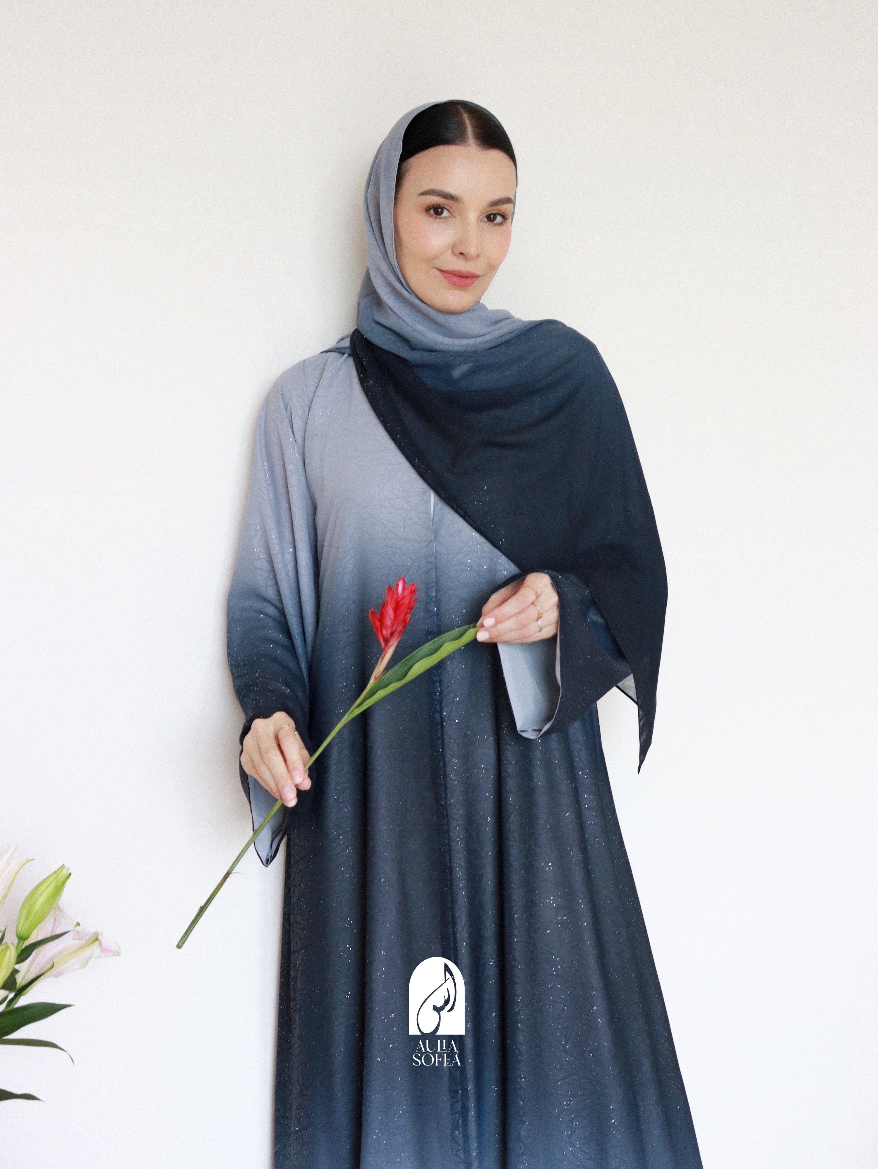 Najma Ombre Abaya 2.0 in Grey