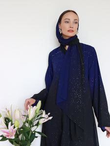 Najma Ombre Abaya in Blue & Black