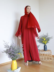 Zakiyya Abaya in Ruby Red