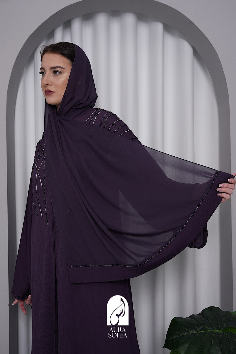 Layla Abaya in Dark Purple