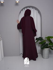 Qalisha Abaya in Maroon￼