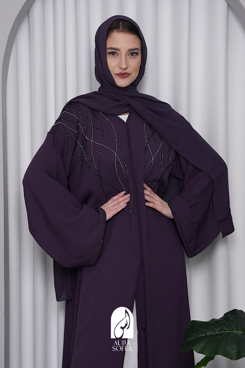 Layla Abaya in Dark Purple