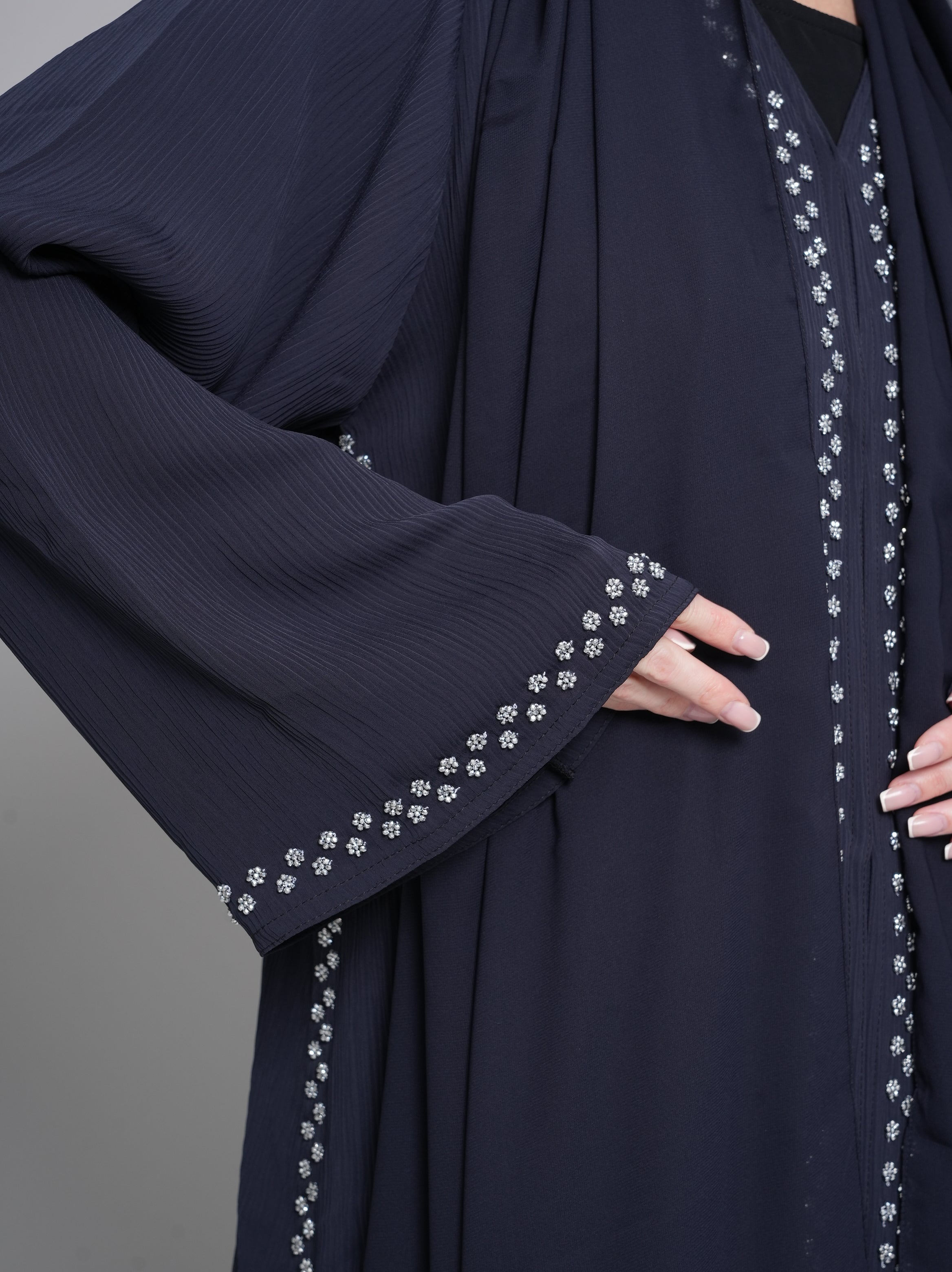 Noor Abaya in Navy Blue