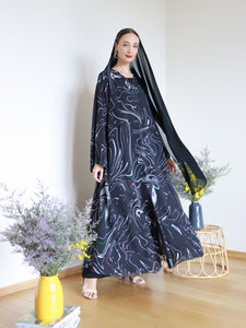 Keisha Printed Chiffon Abaya