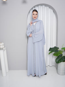 Noor Abaya in Dusty Blue