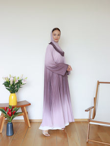 Najma Ombre Abaya 2.0 in Pale Plum