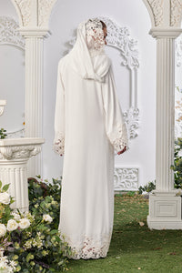 Deena Lace Abaya in Off White