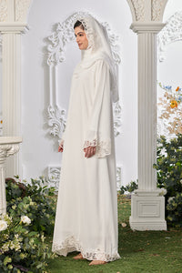 Ameena Lace Abaya in Off White