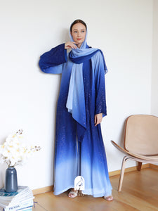 Najma Ombre Abaya in Royal Blue