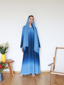 Najma Ombre Abaya in Navy Blue