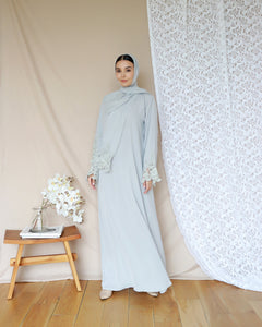 Fouzia Abaya in Light Grey