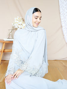 Fouzia Abaya in Light Grey