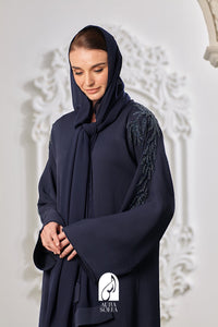 Aarifa Abaya in Navy Blue