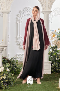 Maysa Reversible Abaya in Maroon / Nude