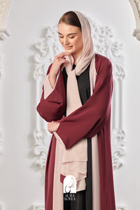 Maysa Reversible Abaya in Maroon / Nude