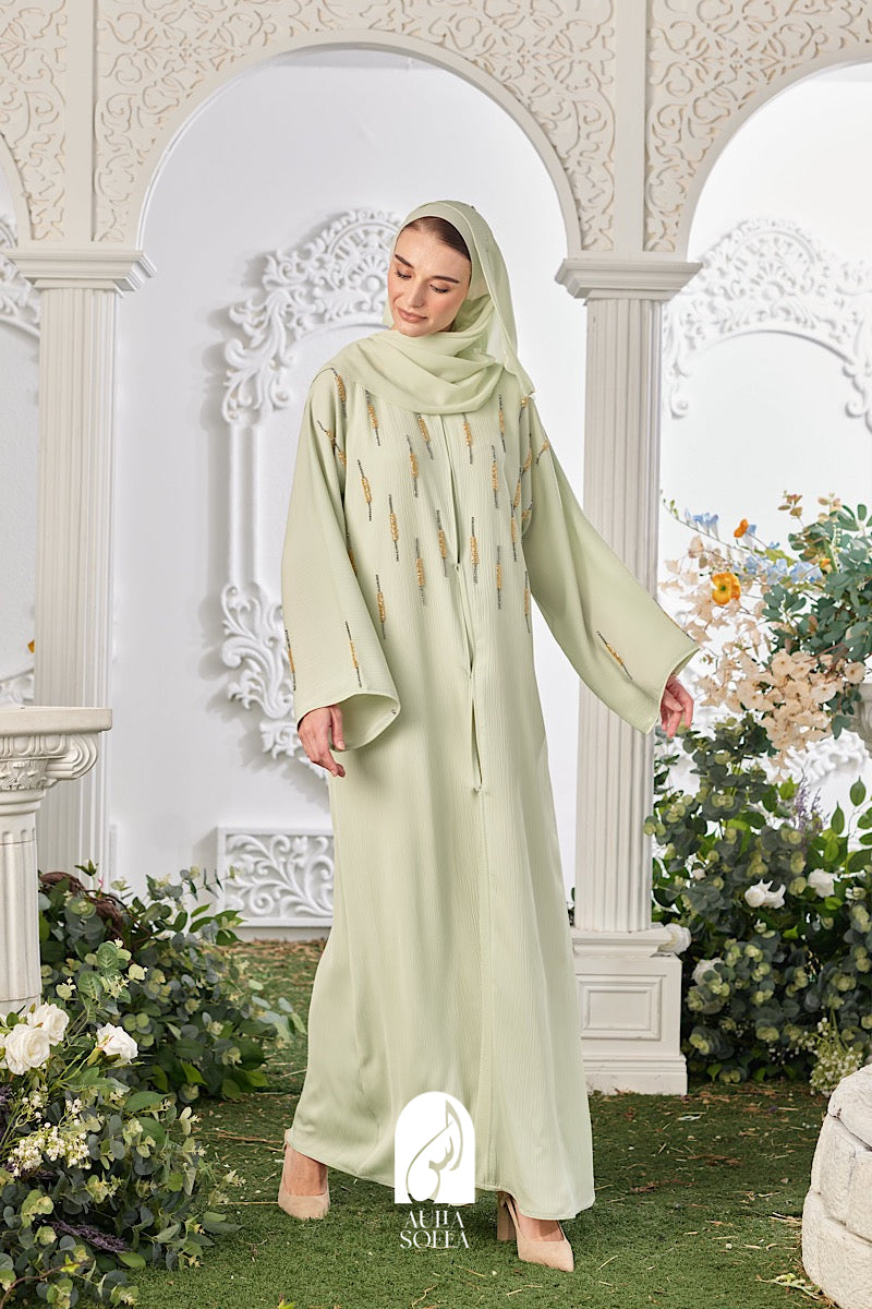 Inaara Abaya in Pastel Mint