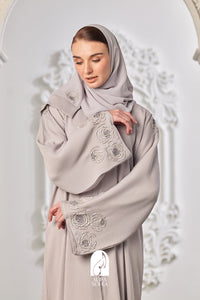 Warda Abaya in Light Grey
