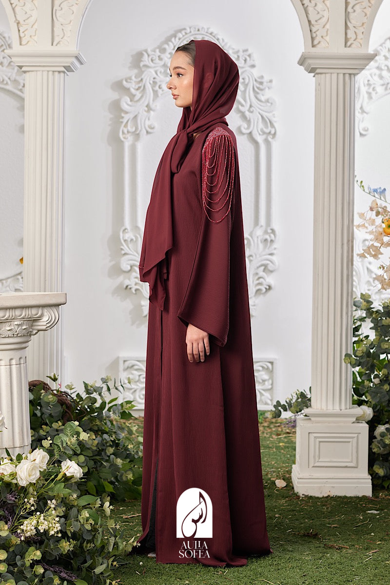 Adawiya Abaya in Maroon