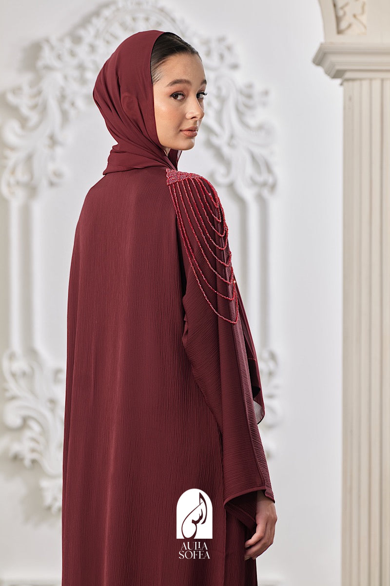 Adawiya Abaya in Maroon