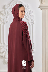 Adawiya Abaya in Maroon