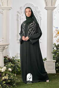 Malika Abaya in Aurora Green