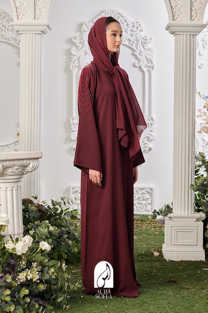 Adawiya Abaya in Maroon