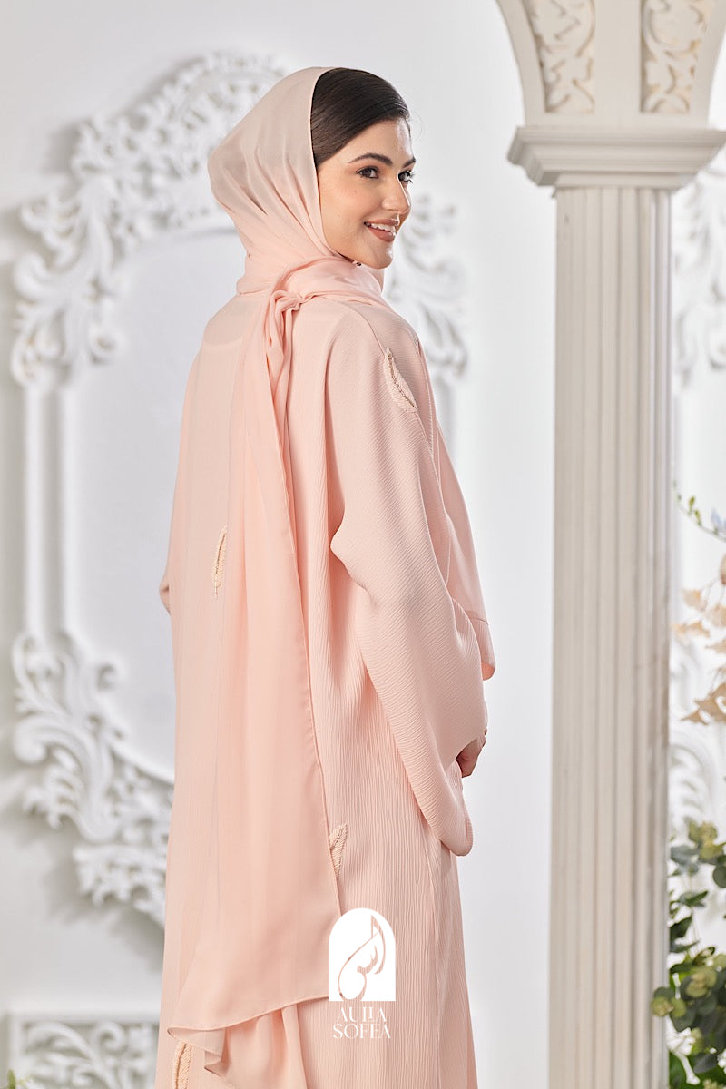 Shifa Abaya in Soft Peach