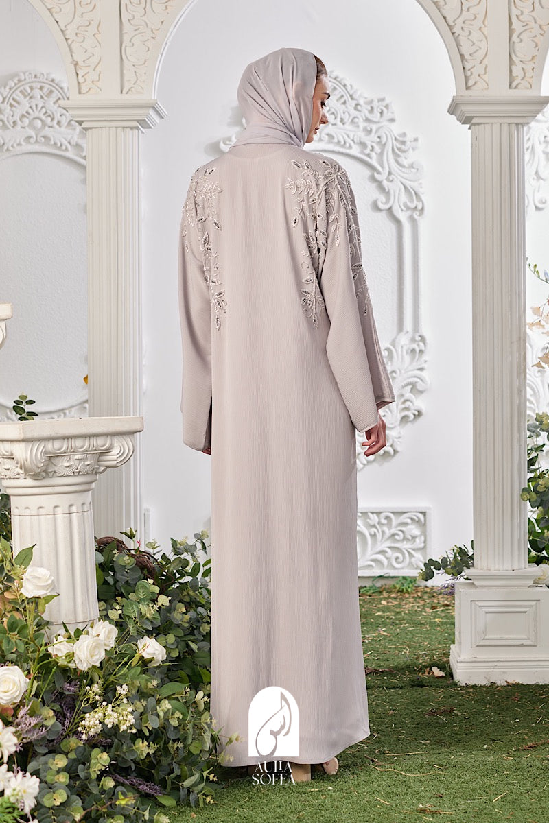 Madiha Abaya in Light Grey