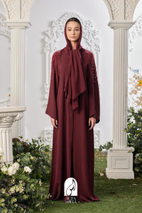 Adawiya Abaya in Maroon