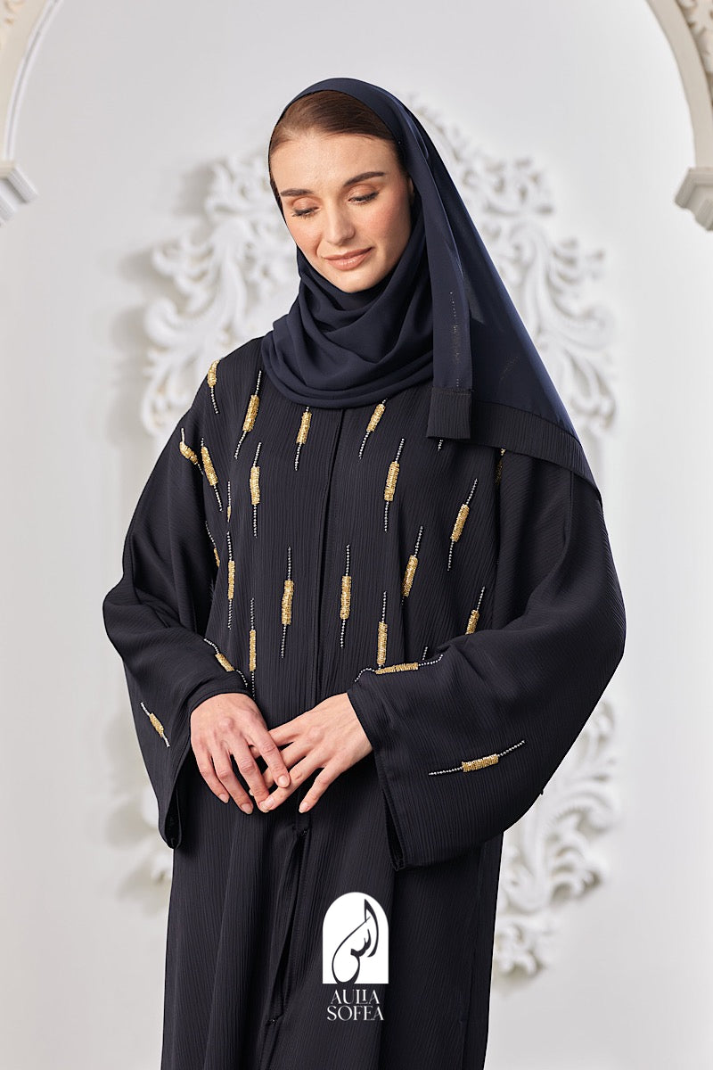 Inaara Abaya in Navy Blue