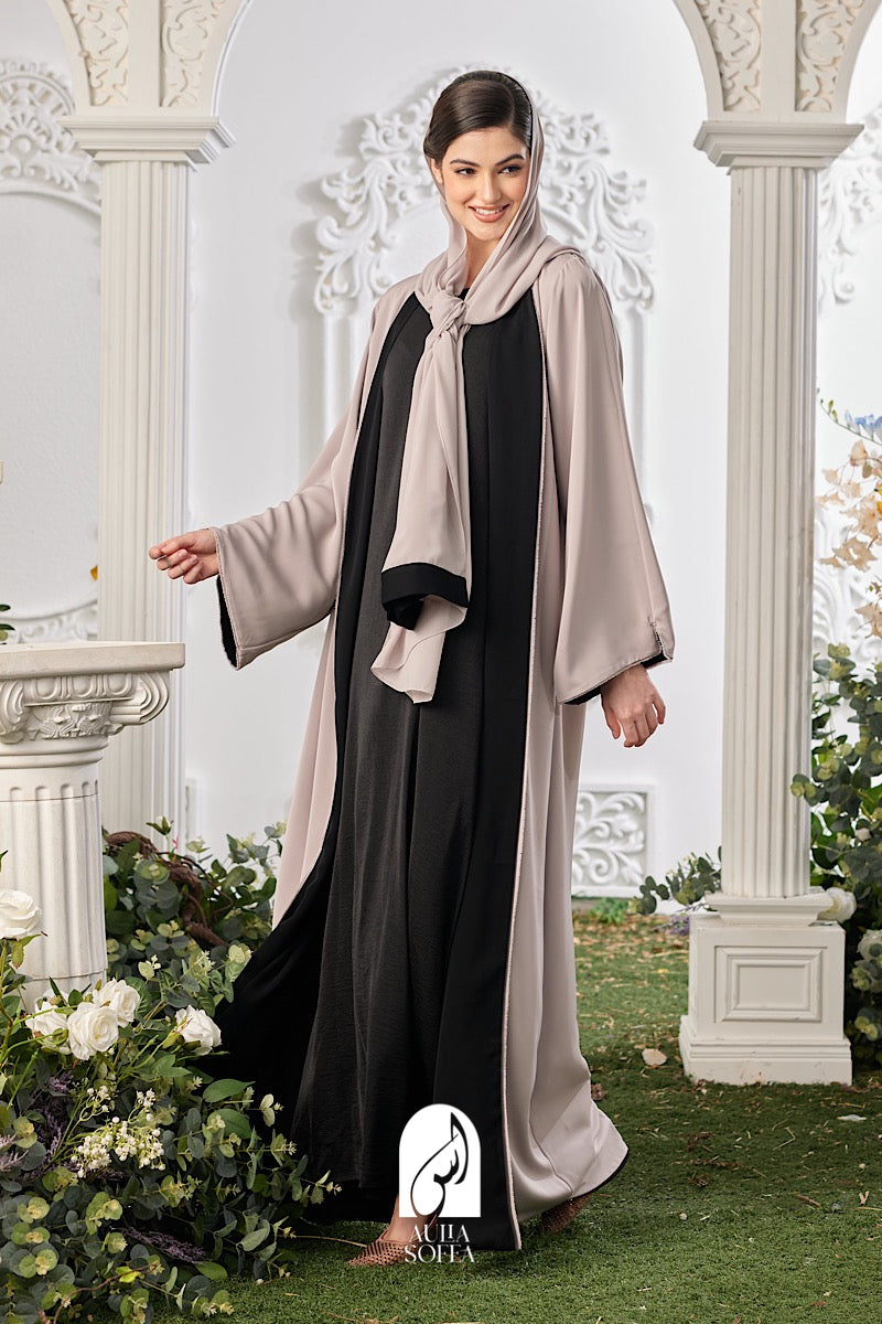 Maysa Reversible Abaya in Black/ Grey