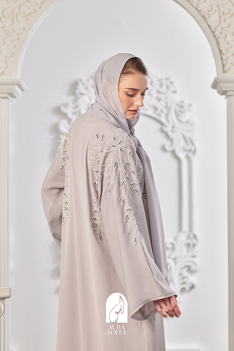 Madiha Abaya in Light Grey