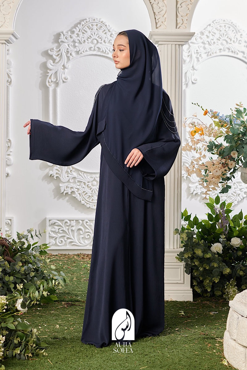 Adawiya Abaya in Navy Blue