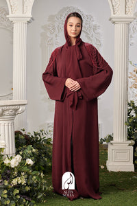 Adawiya Abaya in Maroon