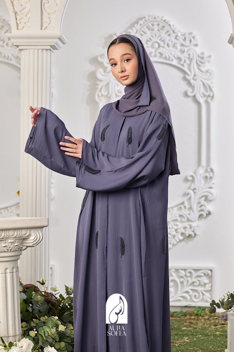 Shifa Abaya in Bluish Grey