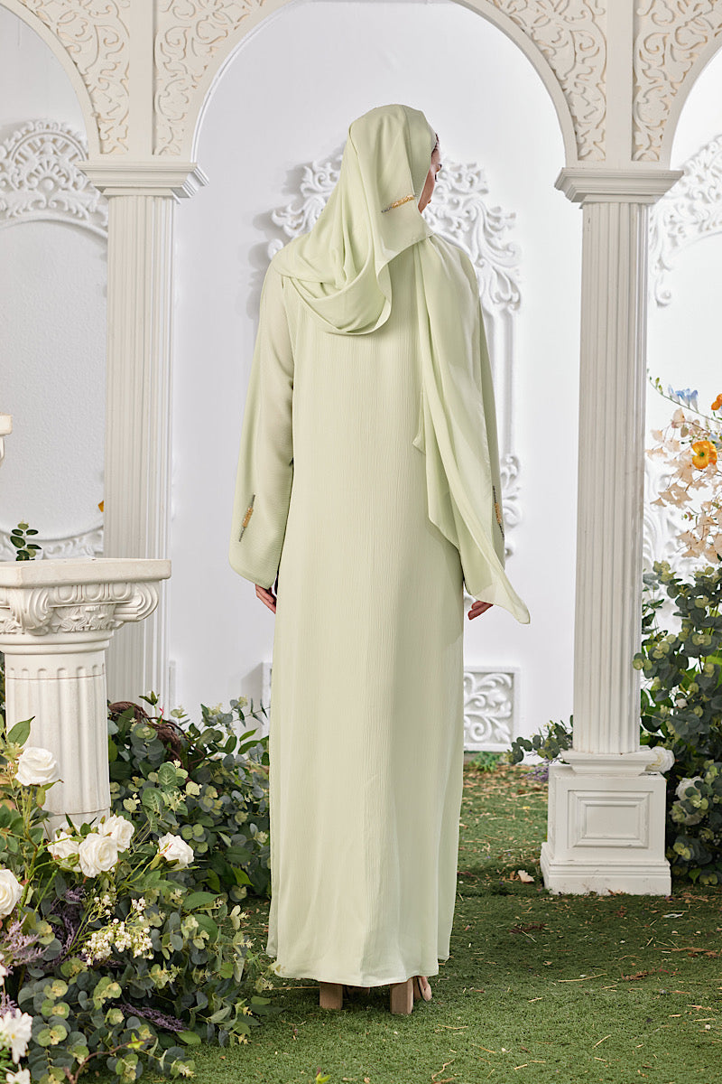 Inaara Abaya in Pastel Mint