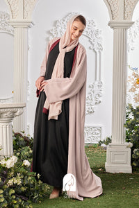 Maysa Reversible Abaya in Maroon / Nude