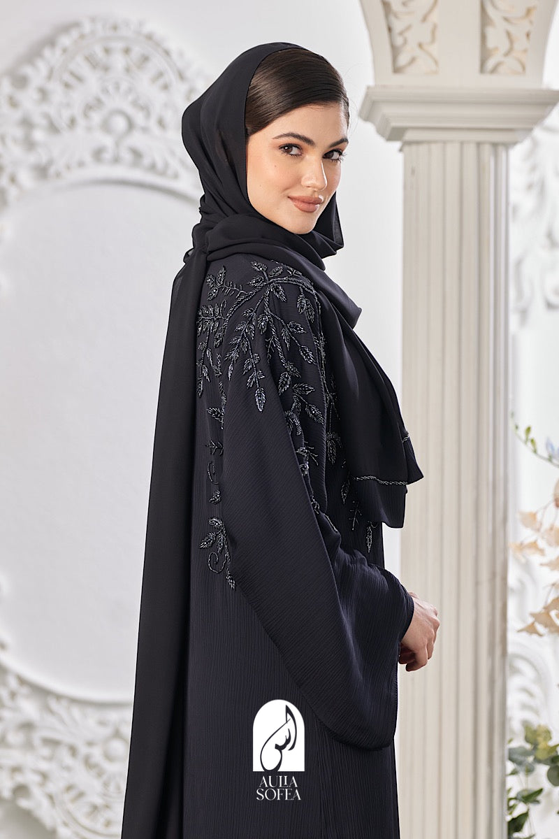 Madiha Abaya in Navy Blue