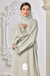 Zahia Abaya in Soft Green (Preciosa Crystal)